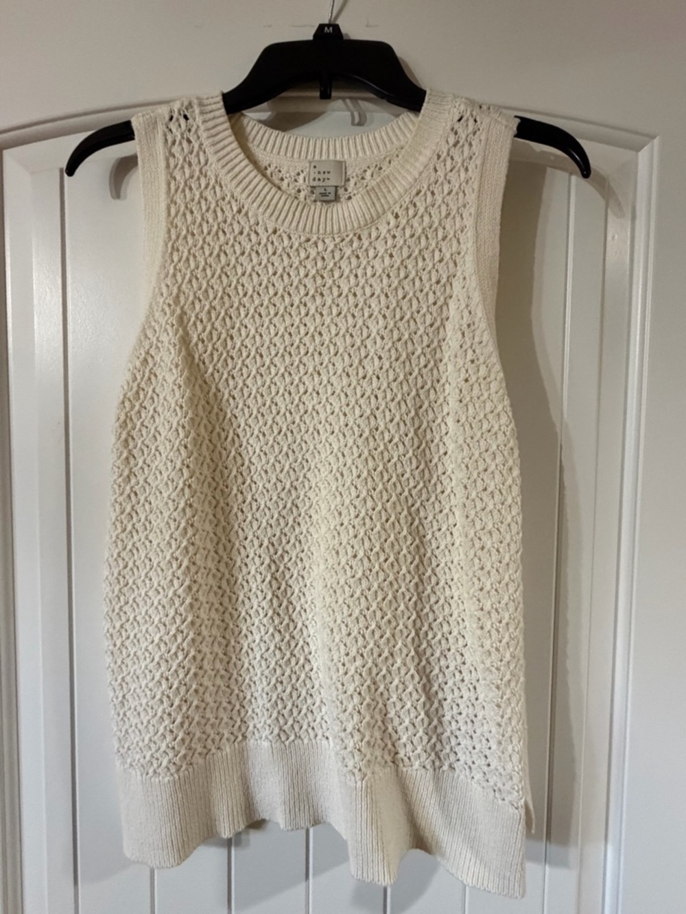 a new day Cream Open-Knit Sweater Vest